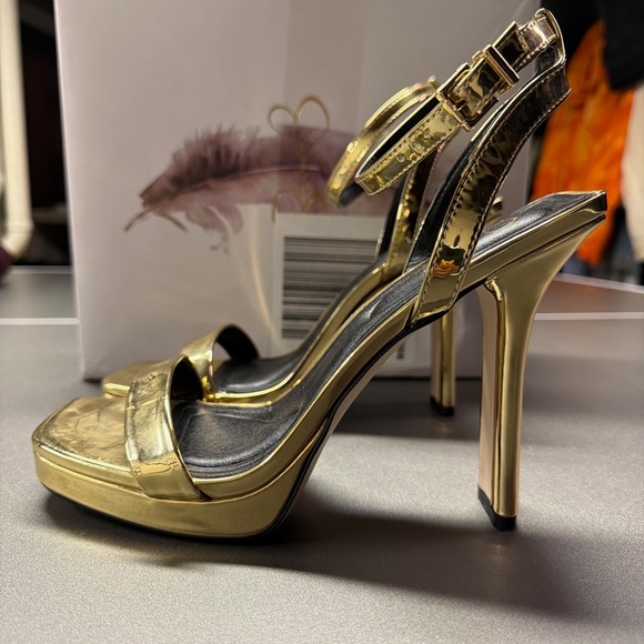 Jessica Simpson Shoes - Jessica Simpson Adonia Gold Mirror Metallic Blade Heel Platform Sandals ADONIA